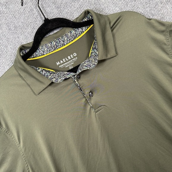OLIVE Other - Maelreg Performance Golf Polo Shirt Mens XL Olive Green Stretch Moisture Wick